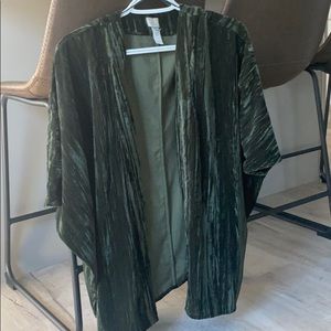 Velvet Green Winter Kimono
